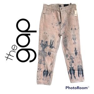 Gap NWT Pink Tie Dyed Cheeky Straight Jeans with Button Fly 10 R